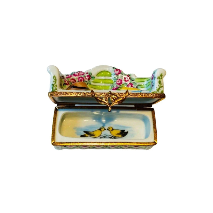 Lutyens Garden Bench Keepsake for Collectors Porcelain Limoges Garden French Trinket Box