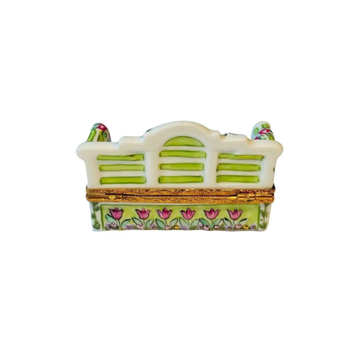 Lutyens Garden Bench Keepsake for Collectors Porcelain Limoges Garden French Trinket Box