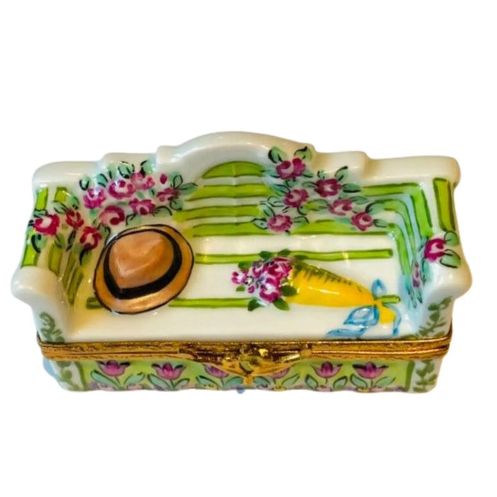Lutyens Garden Bench Keepsake for Collectors Porcelain Limoges Garden French Trinket Box