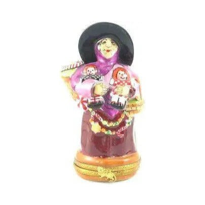 Genuine Artoria Lynn Haney Gumdrop Witch Limoges box painted by hand in France for Christmas, from Limoges Boutique