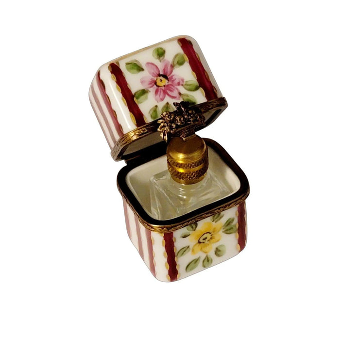 Maroon Perfume Box Charm for Unique Gift Porcelain Limoges Perfume French Trinket Box