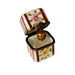 Maroon Perfume Box Charm for Unique Gift Porcelain Limoges Perfume French Trinket Box