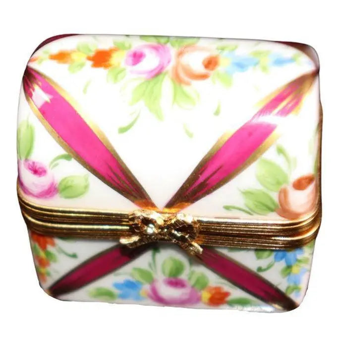 Red Velvet Limoges Box for Collectors Porcelain Limoges shaped French Trinket Box