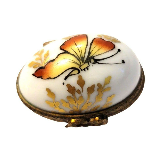 Butterfly Porcelain Egg for Collectors Porcelain Limoges Egg Butterfly French Trinket Box