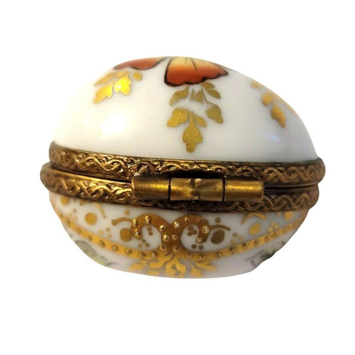 Butterfly Porcelain Egg for Collectors Porcelain Limoges Egg Butterfly French Trinket Box