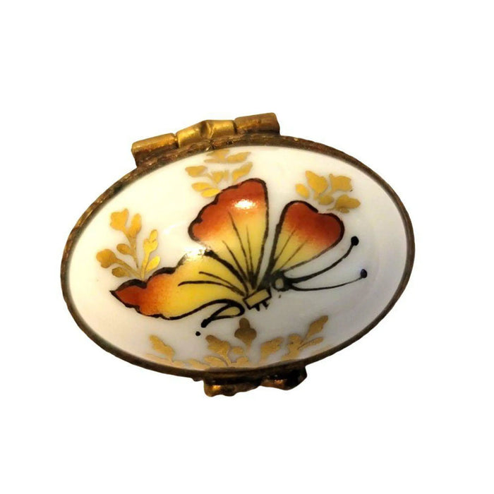 Butterfly Porcelain Egg for Collectors Porcelain Limoges Egg Butterfly French Trinket Box