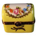 Mini Yellow Limoges Box for Elegant Decor Porcelain Limoges Square French Trinket Box