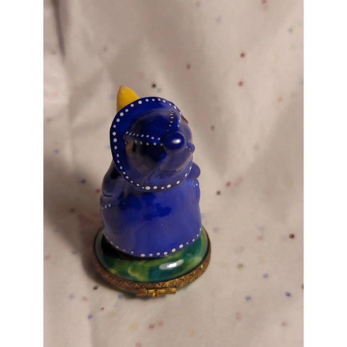 Mole in Raincoat Collectible Box Porcelain Limoges mole farm critters first French Trinket Box