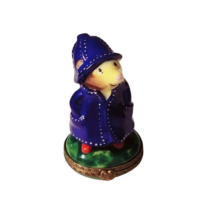 Mole in Raincoat Collectible Box Porcelain Limoges mole farm critters first French Trinket Box