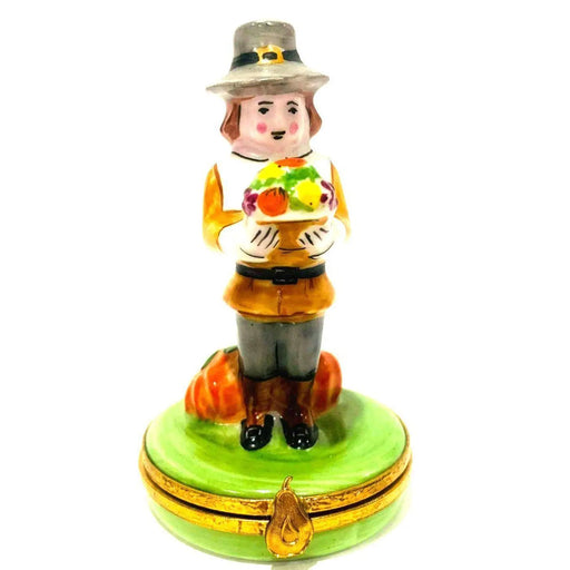 Mr Pilgrim Limoges Box for Thanksgiving Decor Porcelain Limoges Thanksgiving French Trinket Box