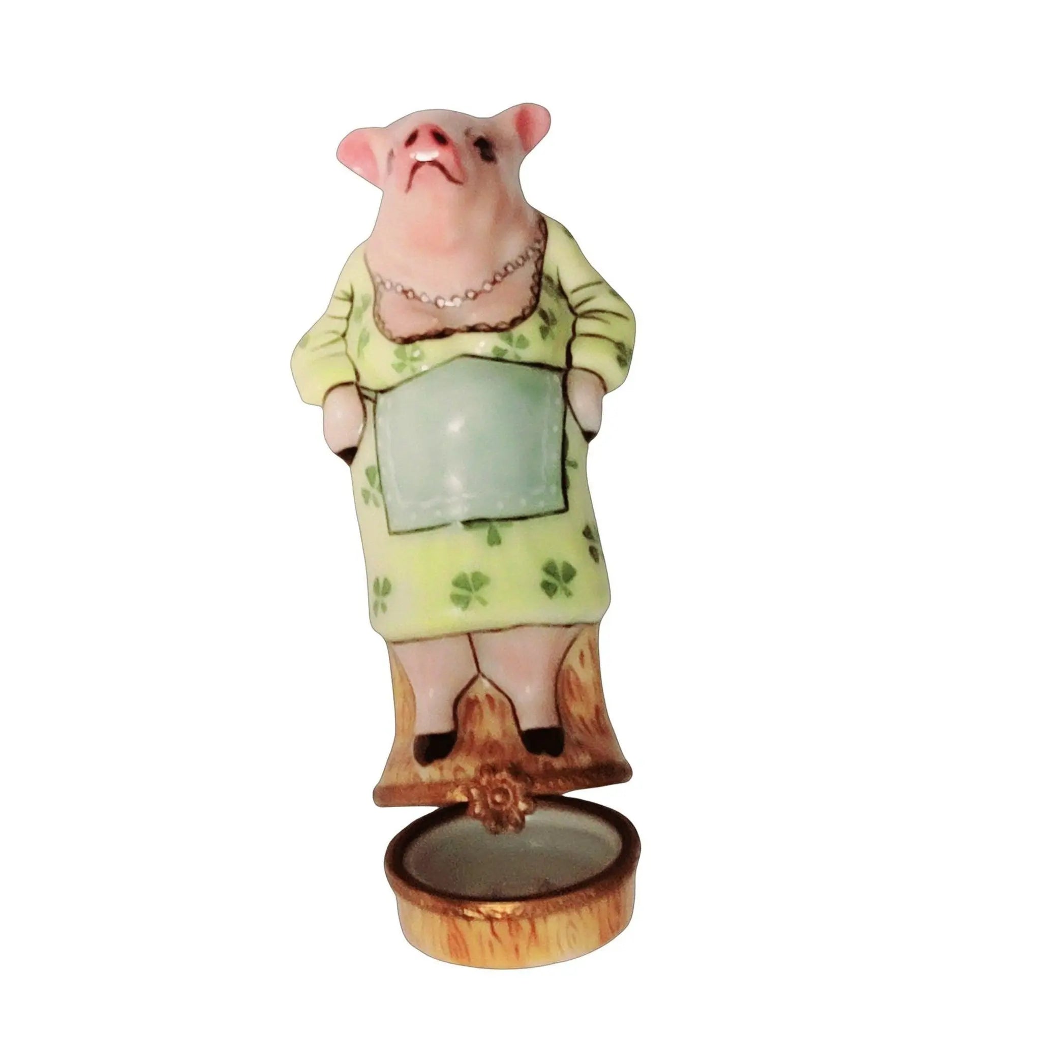 MS Irish Mama Pig Clovers Limoges Box – French Porcelain