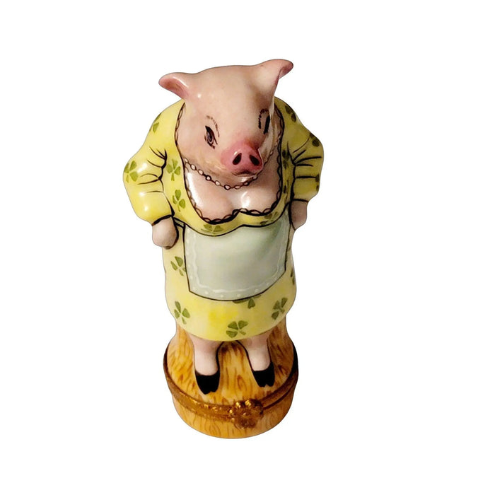 Irish Mama Pig Figurine for Collectors Porcelain Limoges special occasions pig French Trinket Box