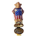 Ms Mama Pig Limoges Box for Patriotic Decor Porcelain Limoges united patriotic pig French Trinket Box