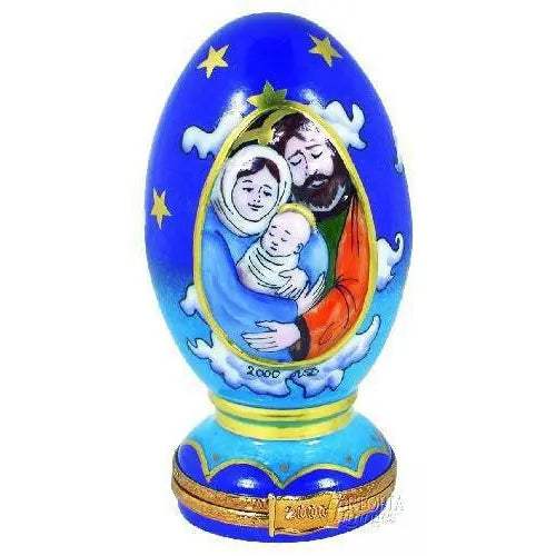 Nativity Egg for Collectors and Gifts Porcelain Limoges egg nativity French Trinket Box