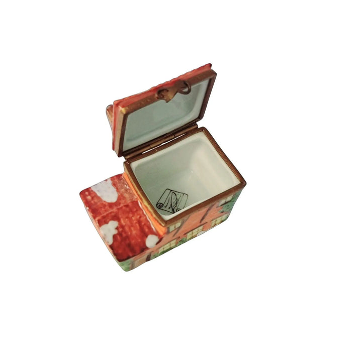 Snow House Cottage for Collectors Porcelain Limoges xmas theme winter French Trinket Box