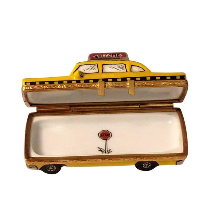 New York Taxi Limoges Box for Collectors Porcelain Limoges vehicle united states French Trinket Box