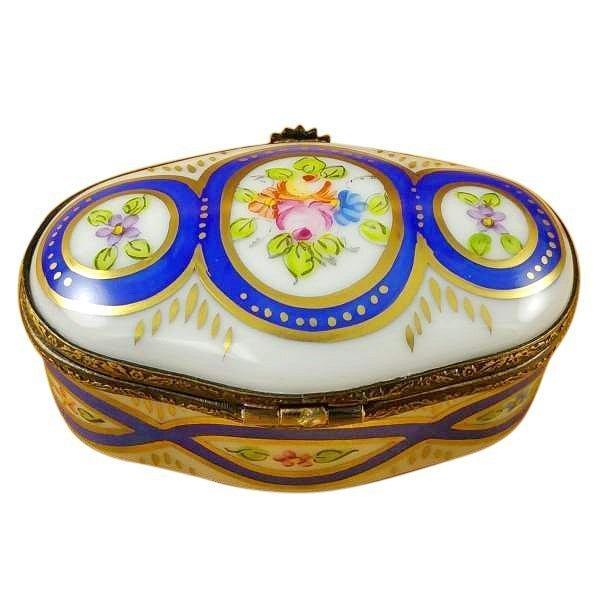 Limoges 花柄 蓋付き菓子入れ Limoges 花柄 蓋付き菓子入れ