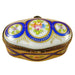 Blue Floral Limoges Box for Collectors Porcelain Limoges oval French Trinket Box