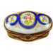 Blue Floral Limoges Box for Collectors Porcelain Limoges oval French Trinket Box