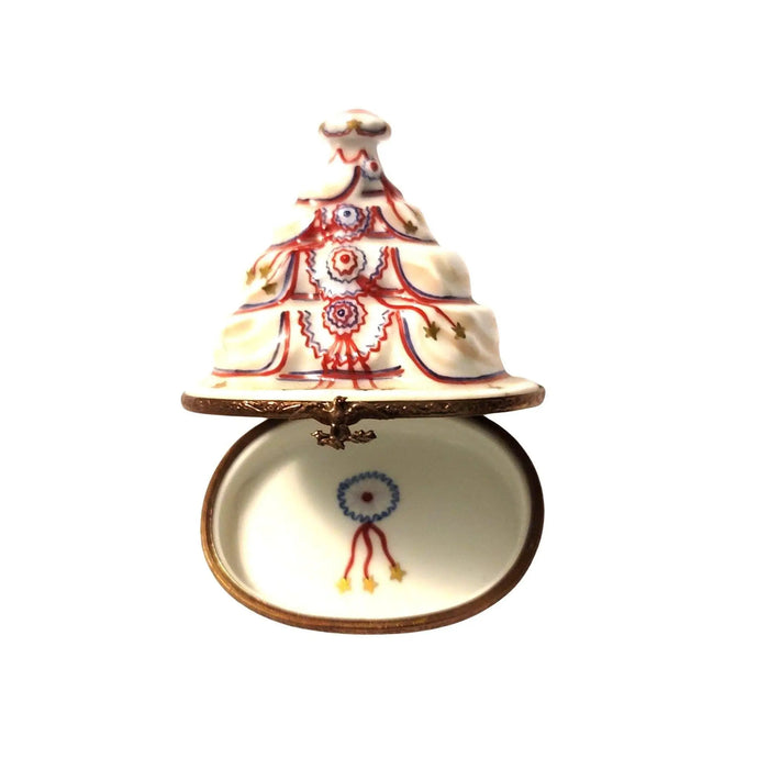 Patriotic Cake Limoges Box for Collectors Porcelain Limoges united patriotic Limoges Imports Limoges Boxes French Trinket Box