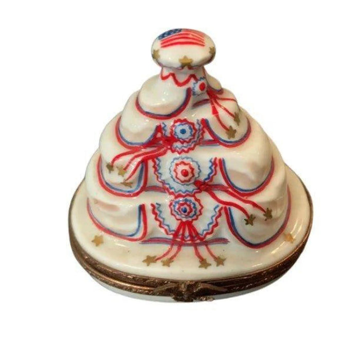 Patriotic Cake Limoges Box for Collectors Porcelain Limoges united patriotic Limoges Imports Limoges Boxes French Trinket Box
