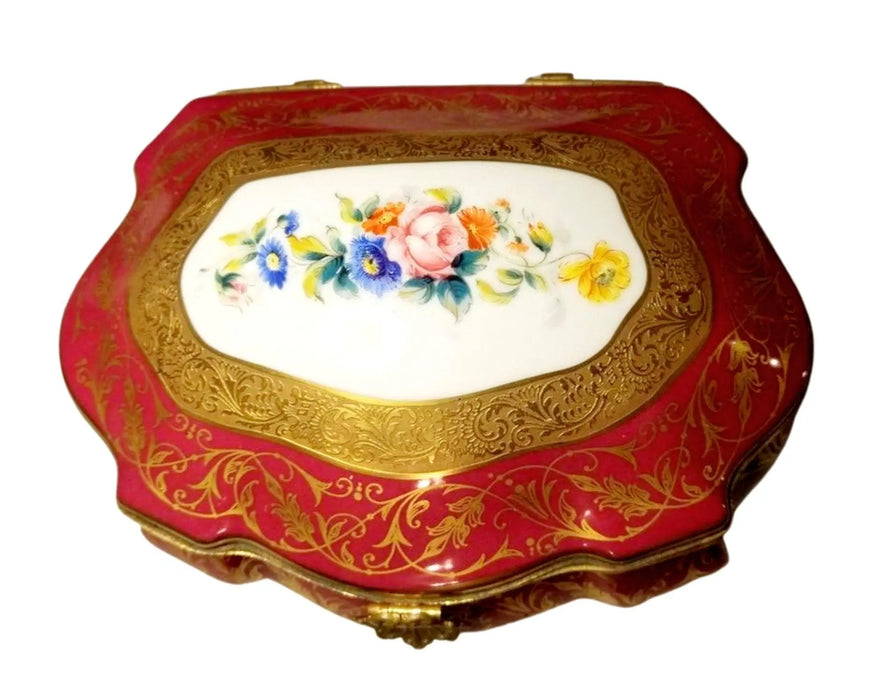 Montaigne Jewelry Chest for Collectors Porcelain Limoges jewelry tradtional French Trinket Box