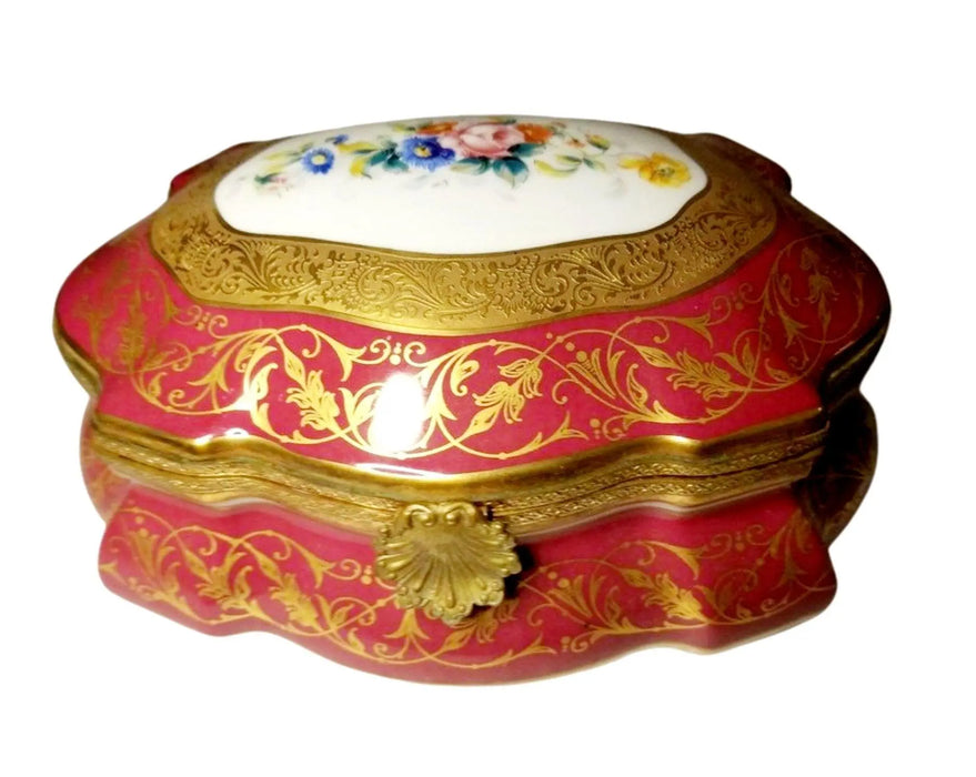 Montaigne Jewelry Chest for Collectors Porcelain Limoges jewelry tradtional French Trinket Box