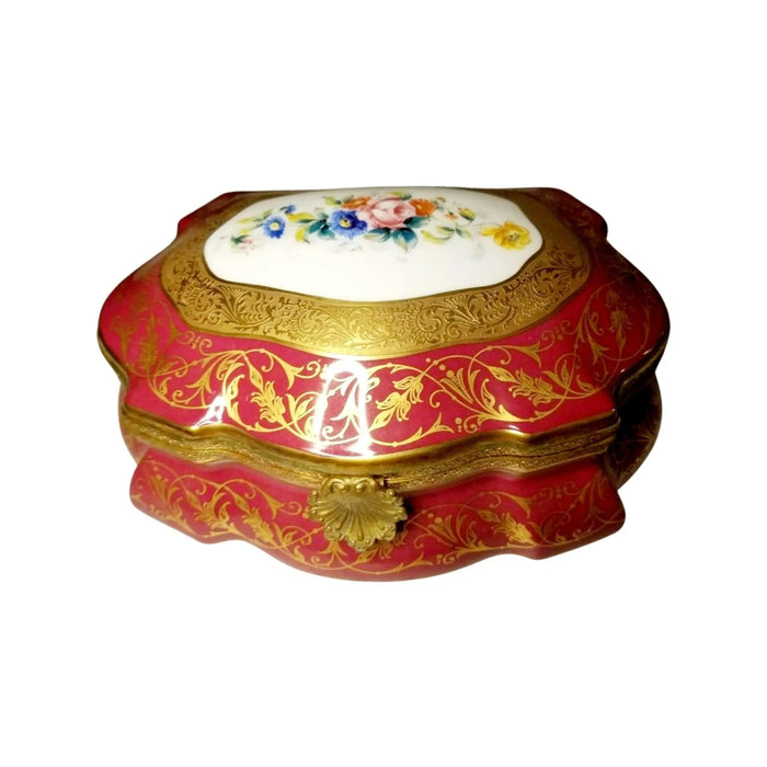 Montaigne Jewelry Chest for Collectors Porcelain Limoges jewelry tradtional French Trinket Box