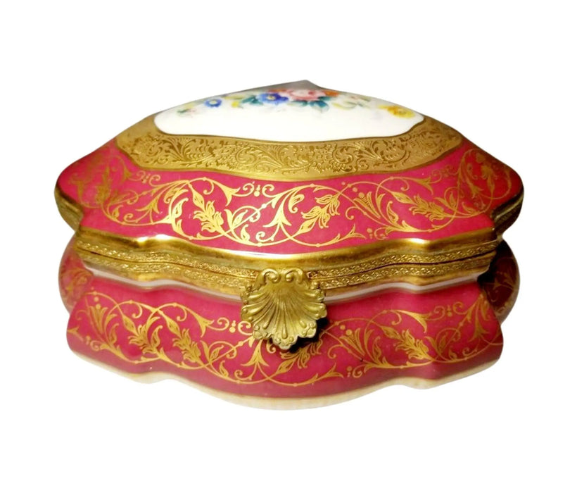 Montaigne Jewelry Chest for Collectors Porcelain Limoges jewelry tradtional French Trinket Box