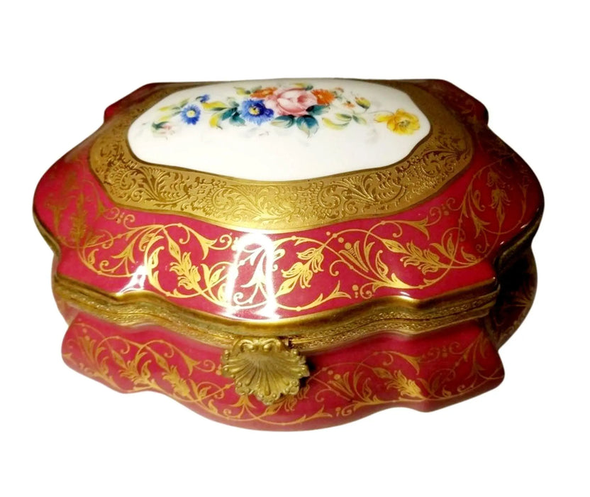Montaigne Jewelry Chest for Collectors Porcelain Limoges jewelry tradtional French Trinket Box