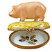 Pig on Straw Limoges Box for Animal Lovers Porcelain Limoges pig French Trinket Box