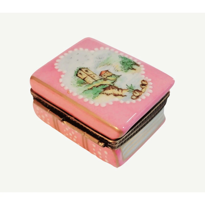 Pink Castle Trinket Box for Home Decor Porcelain Limoges myth book monuments Fairy Tale French Trinket Box