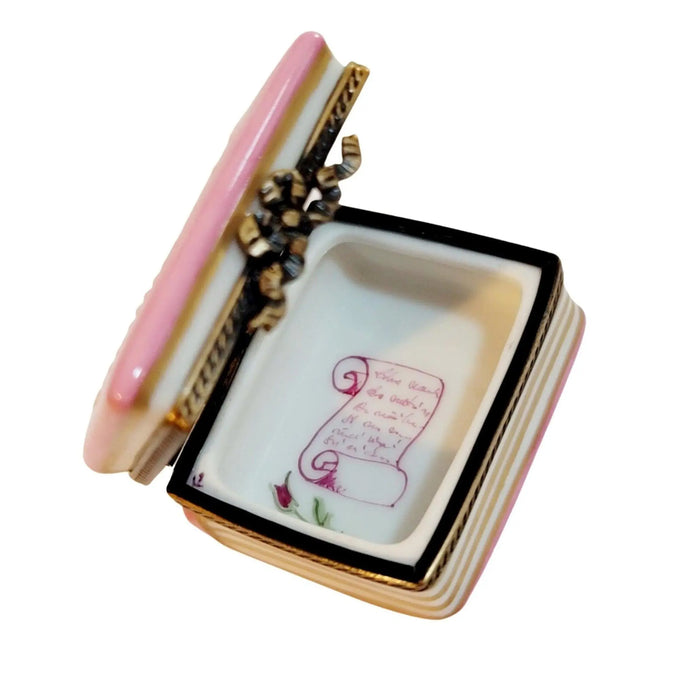 Pink Castle Trinket Box for Home Decor Porcelain Limoges myth book monuments Fairy Tale French Trinket Box