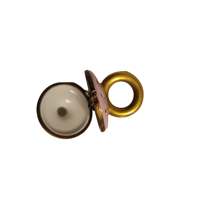 Pink Pacifier Limoges Box for New Parents Porcelain Limoges baby limoges box babies maternity French Trinket Box