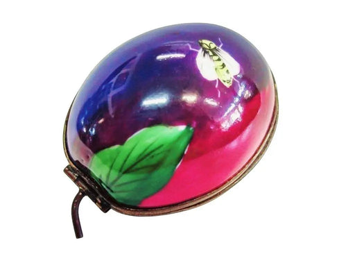 Plum Limoges Box for Collectors Porcelain Limoges fruit French Trinket Box