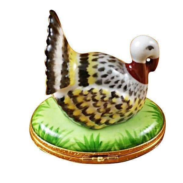 Proud Turkey Limoges Box for Collectors Porcelain Limoges Farm Bird French Trinket Box