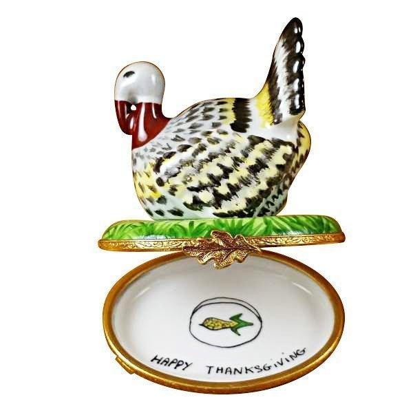 Proud Turkey Limoges Box for Collectors Porcelain Limoges Farm Bird French Trinket Box