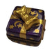 Every brushstroke by hand on the Purple Mini Moon Stars Present with Gold Bow Limoges box from France