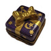 Hand-painted Purple Mini Moon Stars Present with Gold Bow Limoges box, French artistry for lovers of fine art