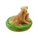 Sitting Yellow Lab & Puppy And Removable Bone Limoges Box - Limoges Box Boutique