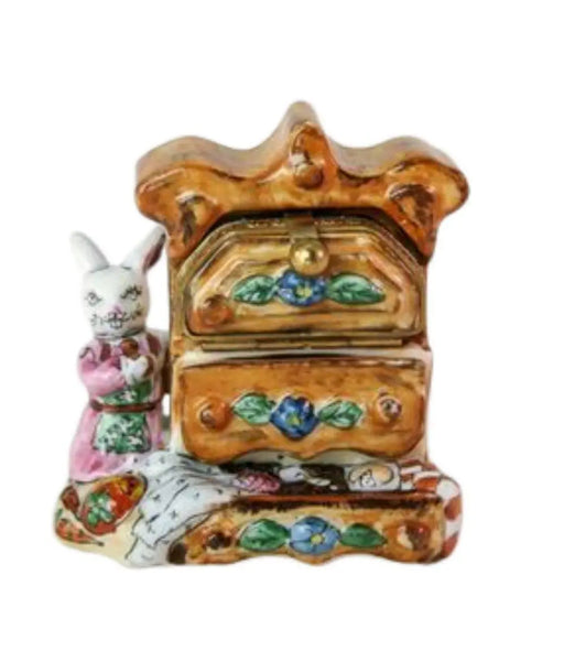 Rabbit Dresser Limoges Box for Home Decor Porcelain Limoges mice rabbit limoges boxes French Trinket Box