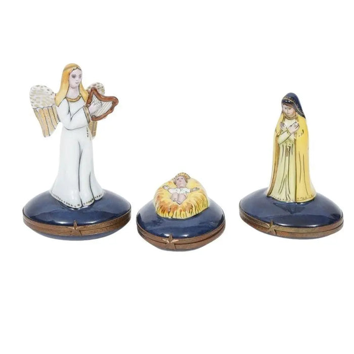 Rare Limoges Nativity Set for Holiday Gifting Porcelain Limoges nativity French Trinket Box