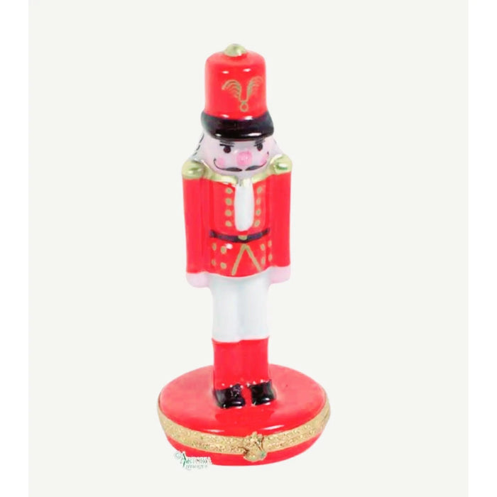 Red Nutcracker Limoges Box for Holiday Gifts Porcelain Limoges xmas theme nutcracker French Trinket Box