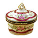 Red Crown Top Limoges Box for Elegant Collectors Porcelain Limoges shaped French Trinket Box
