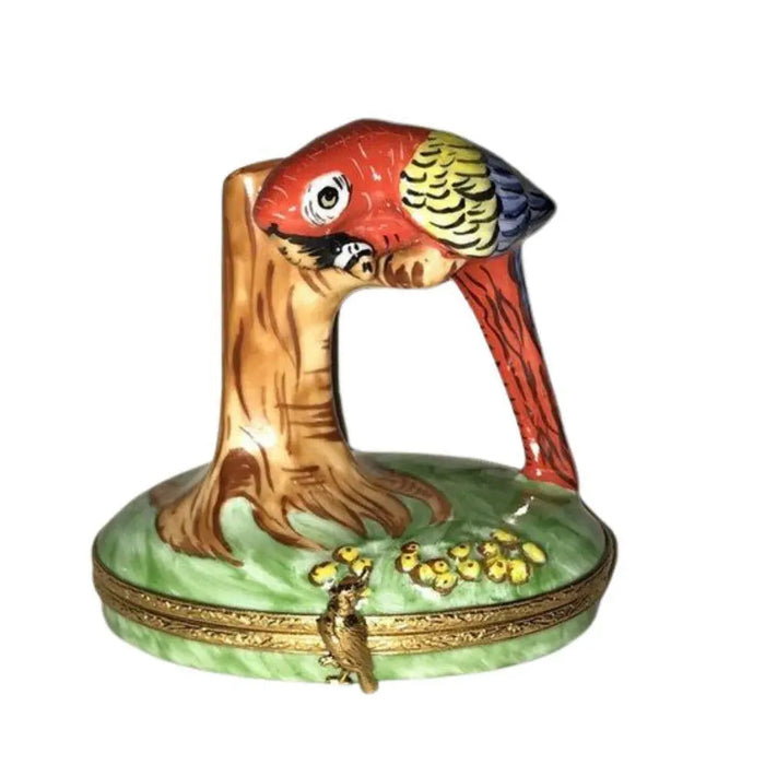 Red Macaw Limoges Box for Bird Lovers Porcelain Limoges bird birds French Trinket Box