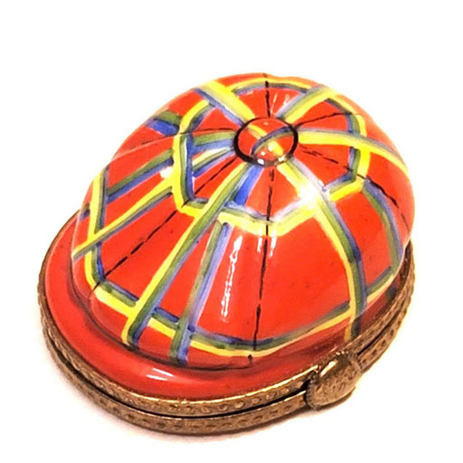 Red Plaid Golf Hat for Golf Enthusiasts Porcelain Limoges Golf hat French Trinket Box