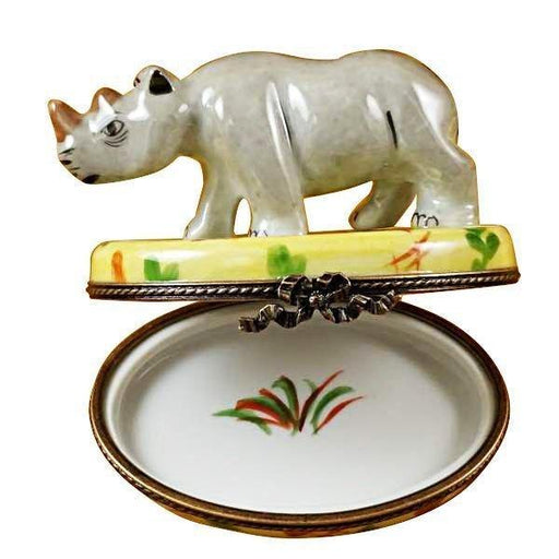 Rhinoceros Limoges Box for Collectors Porcelain Limoges wild animals French Trinket Box