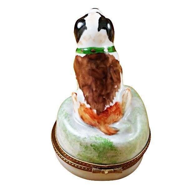 Saint Bernard Limoges Box for Dog Lovers Porcelain Limoges dog French Trinket Box
