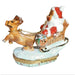 Santa Bear Sleigh Adventure Porcelain Limoges xmas theme teddy French Trinket Box