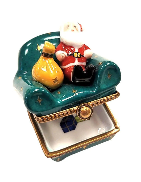 Santa Claus Limoges Box for Holiday Cheer Porcelain Limoges santa christmas French Trinket Box